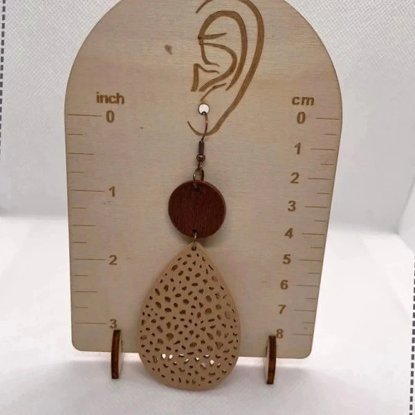 Boheemse chique vintage oorbellen - Hout - Nieuw – photo 2